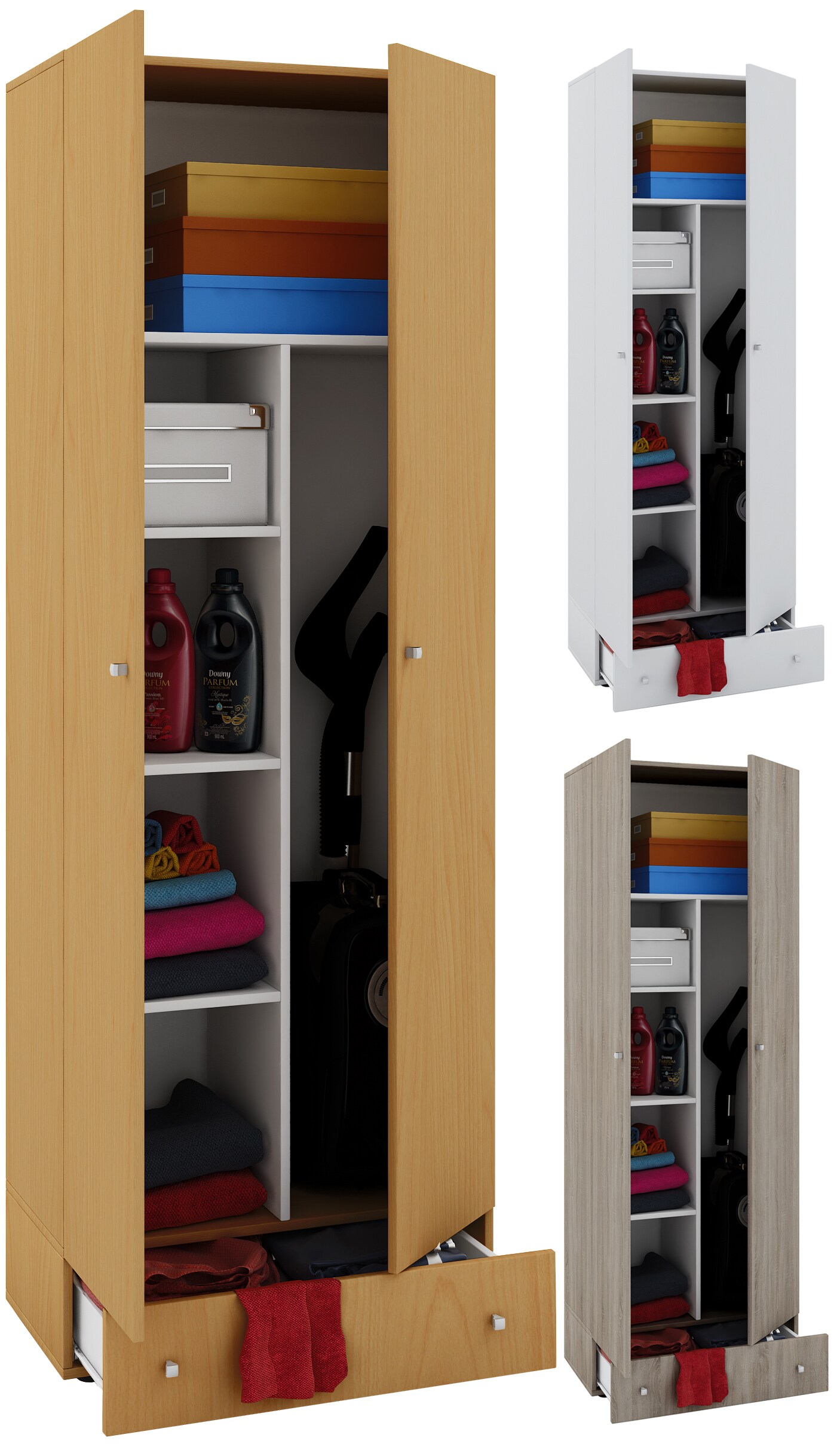 VCM Besenschrank Staubsauger Putzschrank Mehrzweckschrank Haushaltsschrank Vandol S