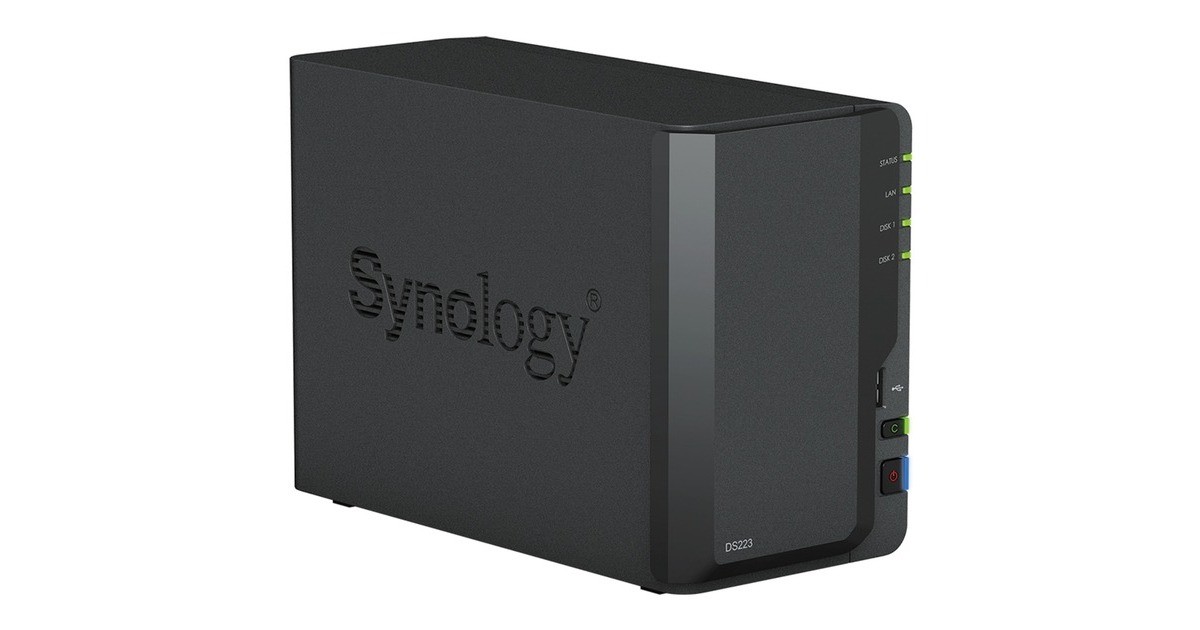 SynologyDiskStation DS223 nas  (Zwart, 1x 1GbE LAN, 3x USB 3.2 Gen 1)