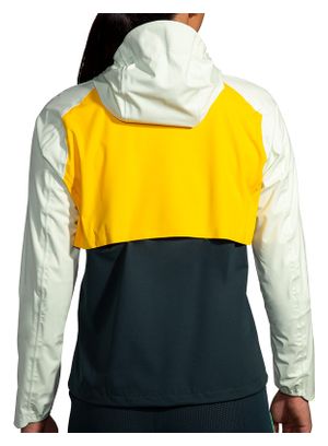 Veste imperméable Brooks High Point Trail Waterproof Jaune Vert Femme