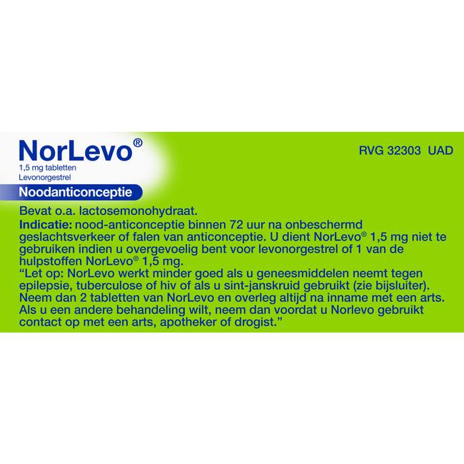 Norlevo Levonorgestrel Morning After Pil 1,5 mg