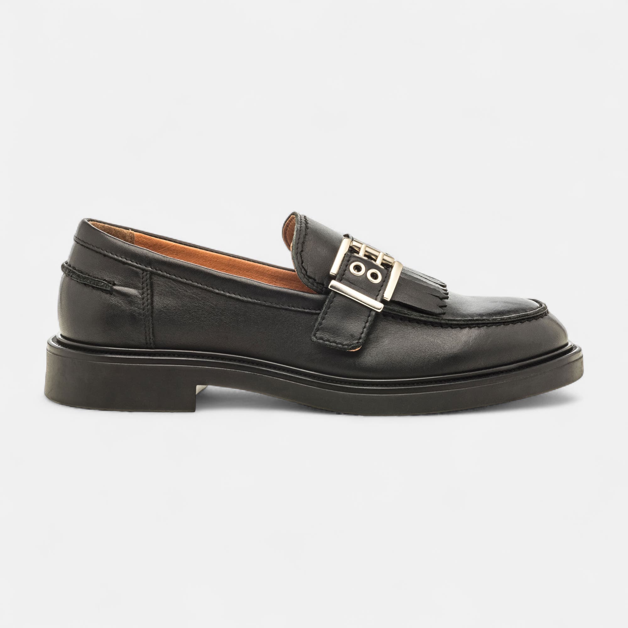 Mocassins Femme en cuir noir