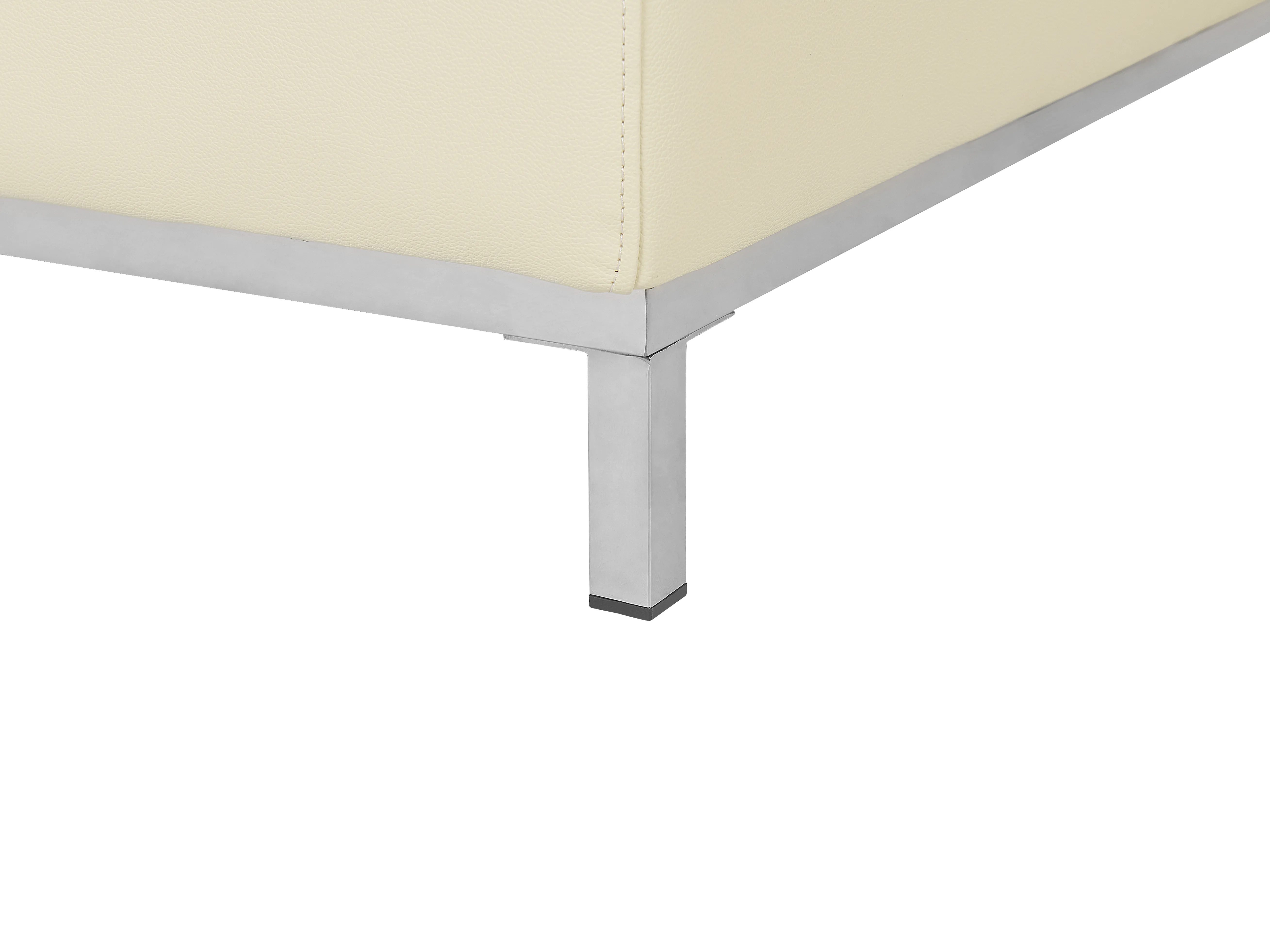 Ottomaan OSLO Leer Lichtbeige