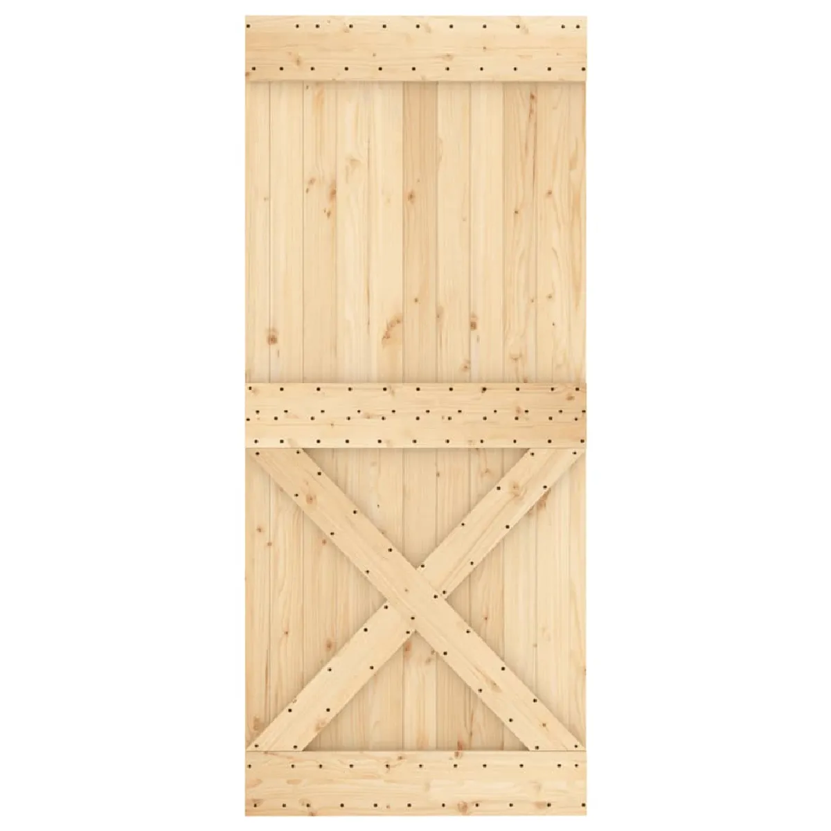 vidaXL Porte coulissante avec quincaillerie - Pin massif