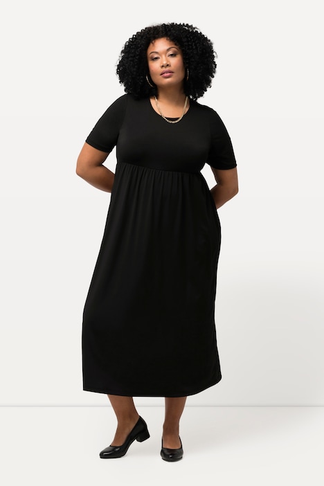 Jerseykleid, Empirenaht, Rundhals, Halbarm, Taschen