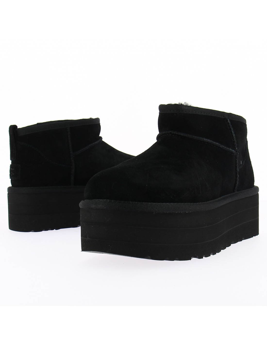 ugg boots femme classic ultra mini platform daim noir