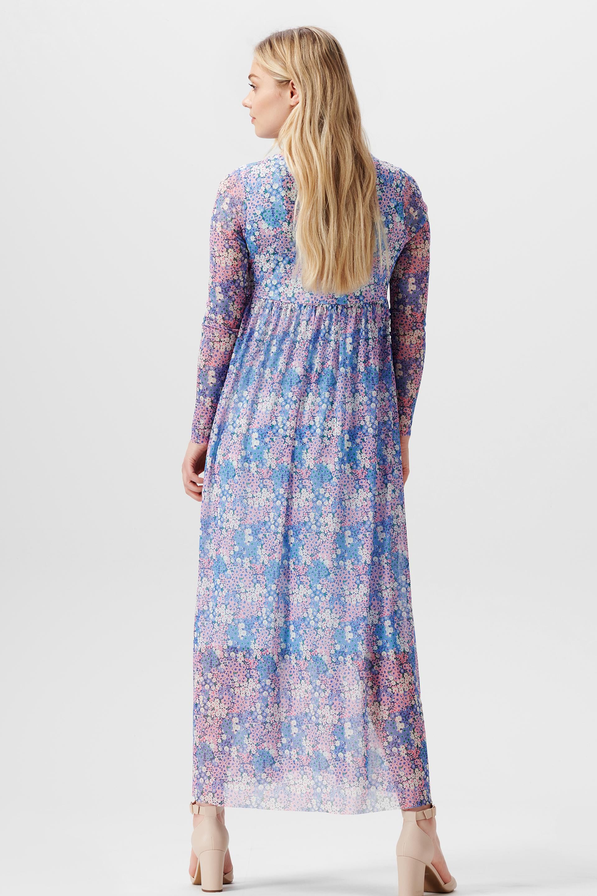 Robe maxi longueur en mesh ornée d’un imprimé all-over à fleurs