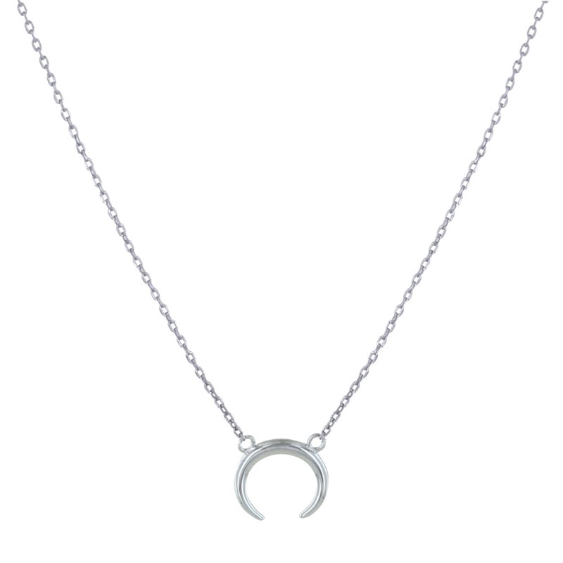 Collier Argent Rhodié Croissant de Lune - Petit Modèle