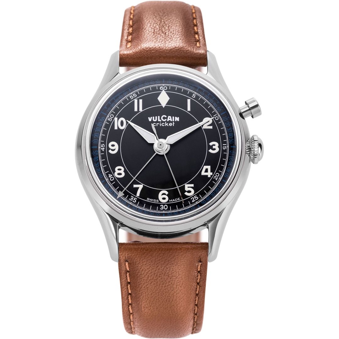 Vulcain Cricket Classique 39mm Black & White Steel Caseback