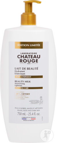 Château Rouge Lait De Beauté Hydratant Éclaircissant Visage Corps Peaux Noires Mates Métissées 750ml