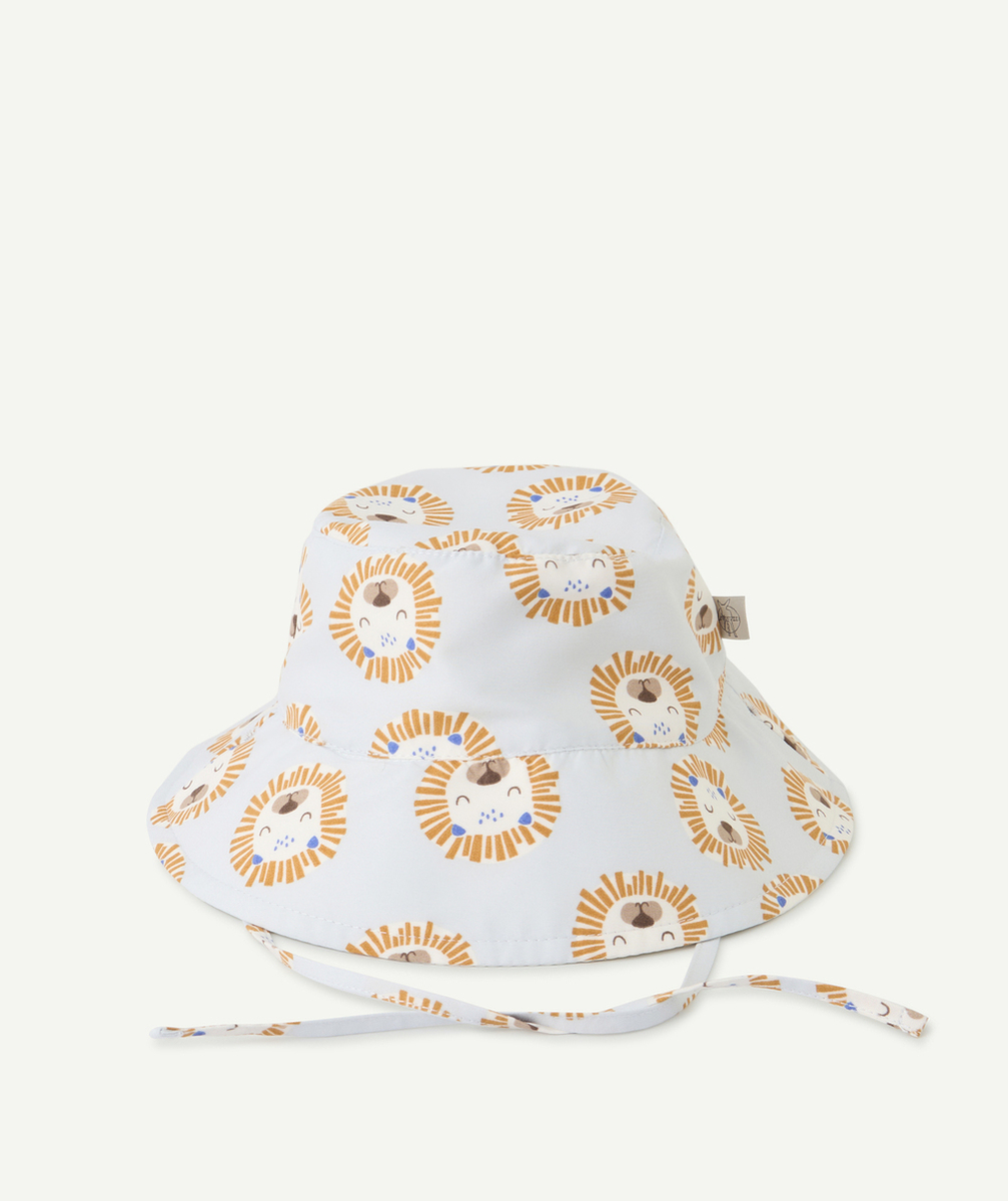 LASSIGBOB ANTI-UV BÉBÉ GARÇON RÉVERSIBLE BLEU AVEC IMPRIMÉ LION