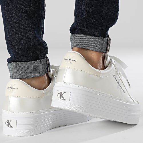 Baskets Femme Vulcan Flatform Lace Up 1037 Pearlized Bright White