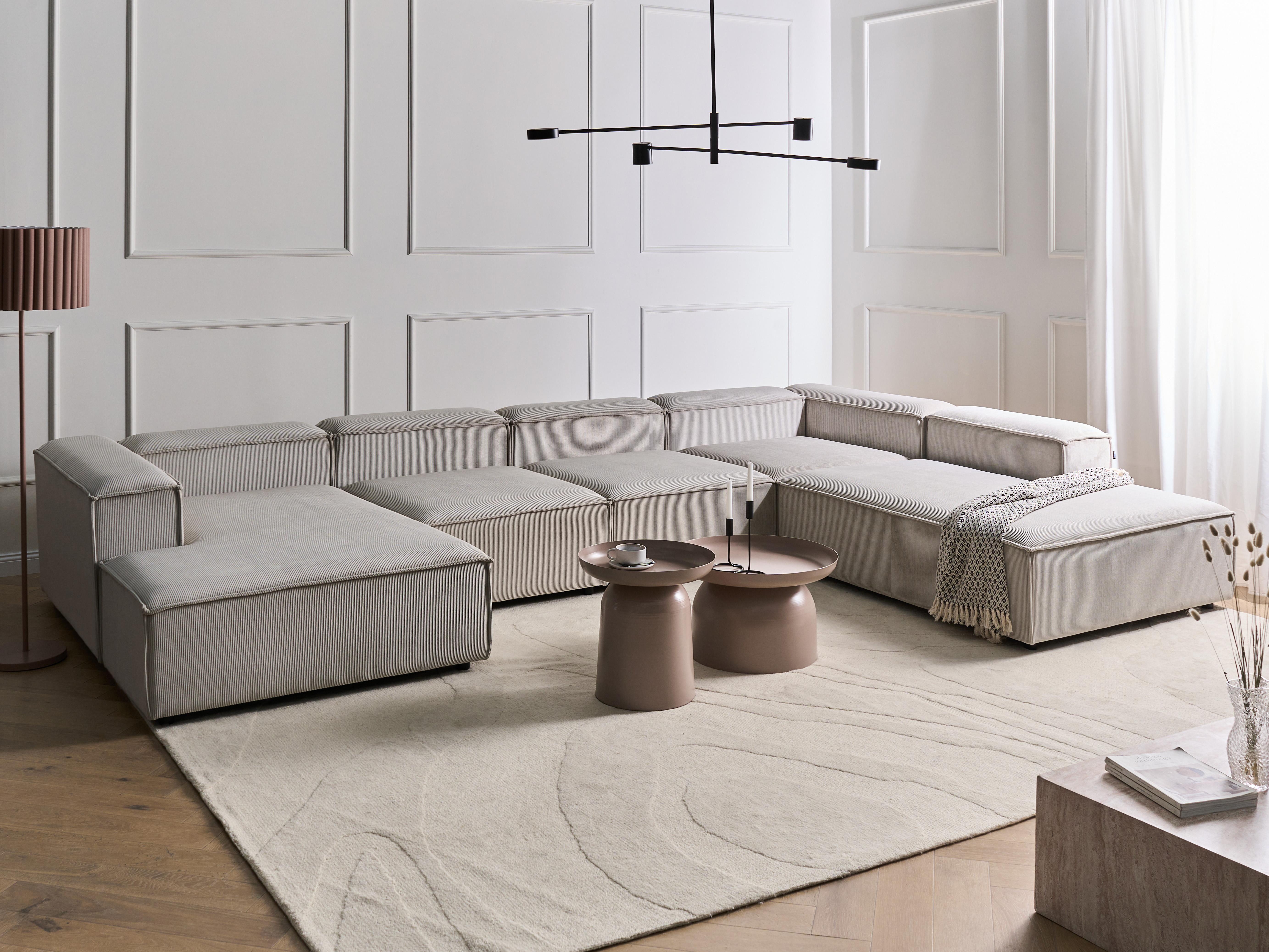 Modulaire hoekbank 5-zits ARDAL Corduroy Taupe linkszijdig