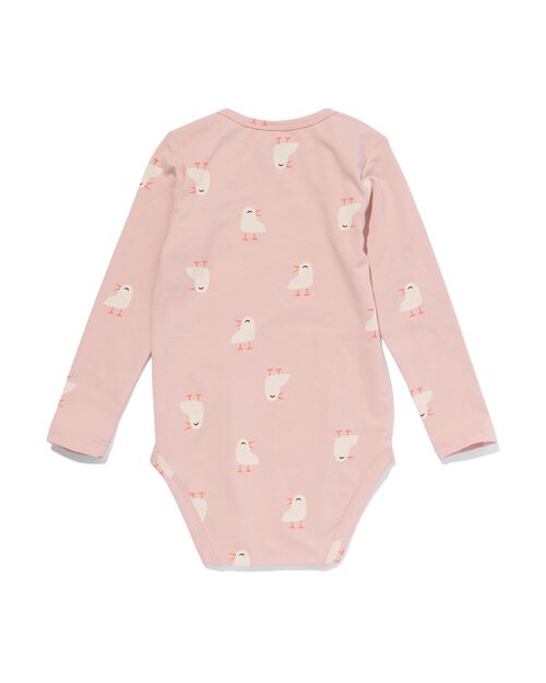 body coton bio extensible avec poussins rose