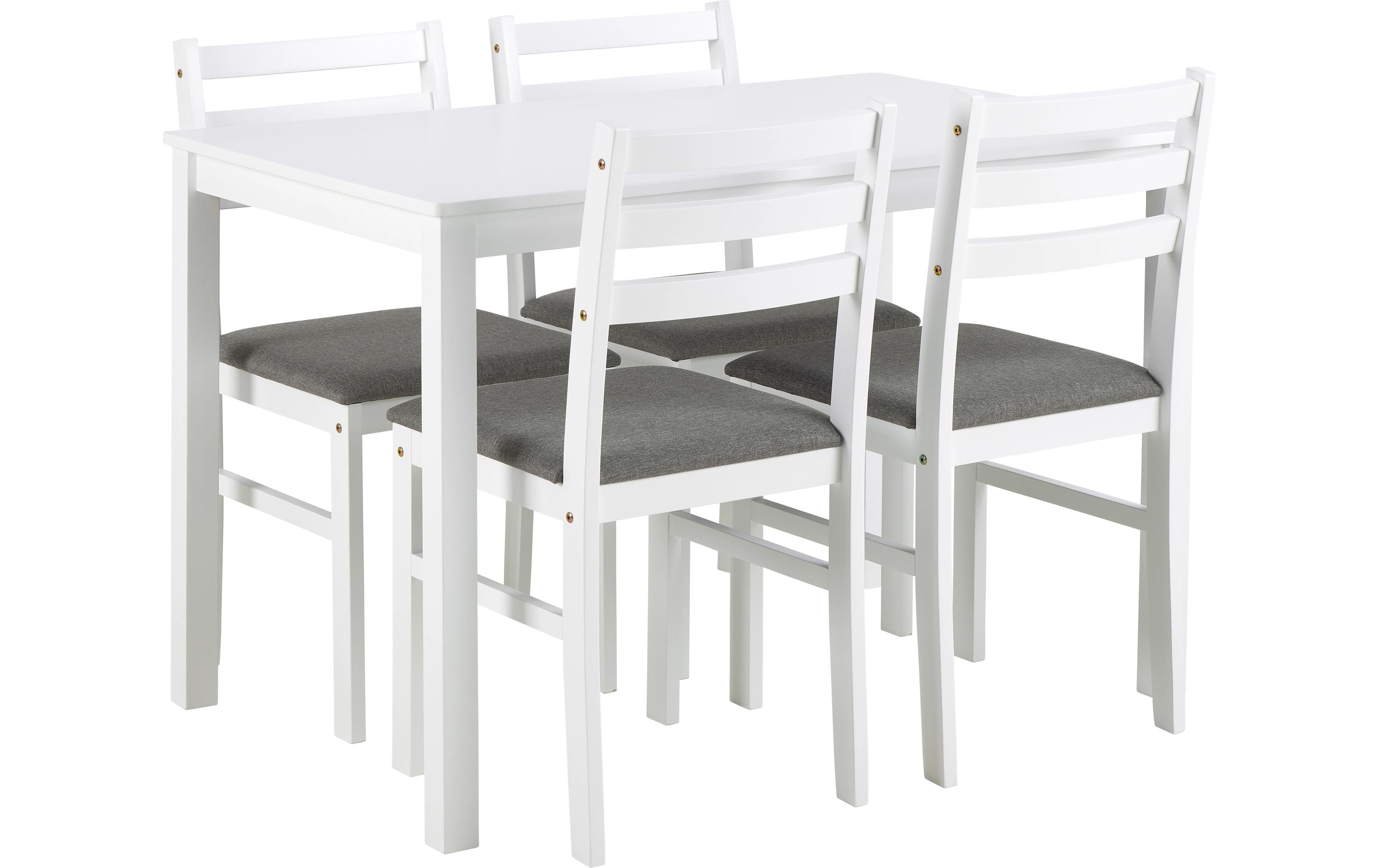 Esstisch-Set Alicante 110 x 74.5 cm, Weiss<br>Esszimmergarnitur für 4 Personen