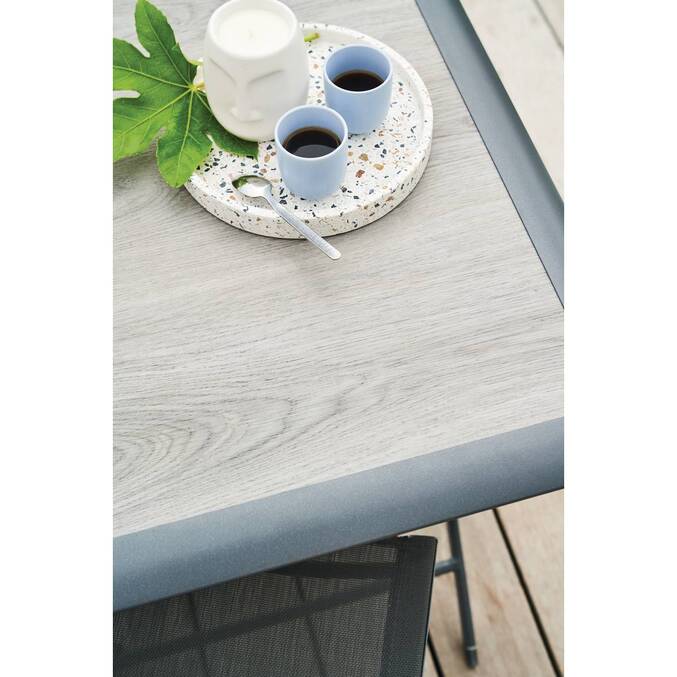 Table de jardin pliante rectangulaire AZUA Gris smoke