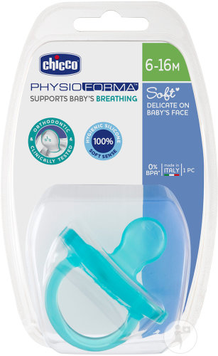 Chicco Sucette PhysioForma Soft Silicone Bébés 6-16 Mois Bleu 1 Pièce