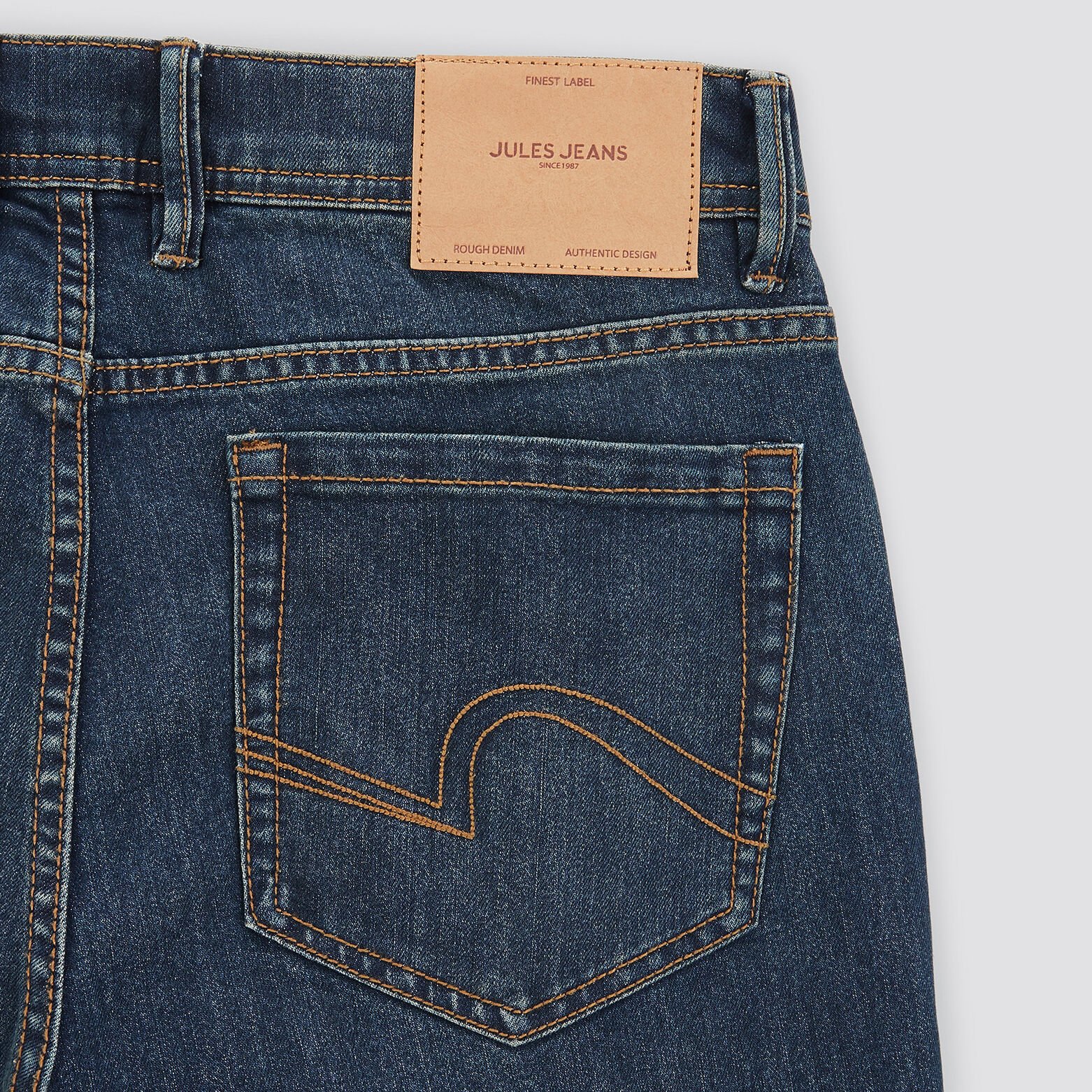 Jean straight 4 longueurs en coton et polyester re Bleu