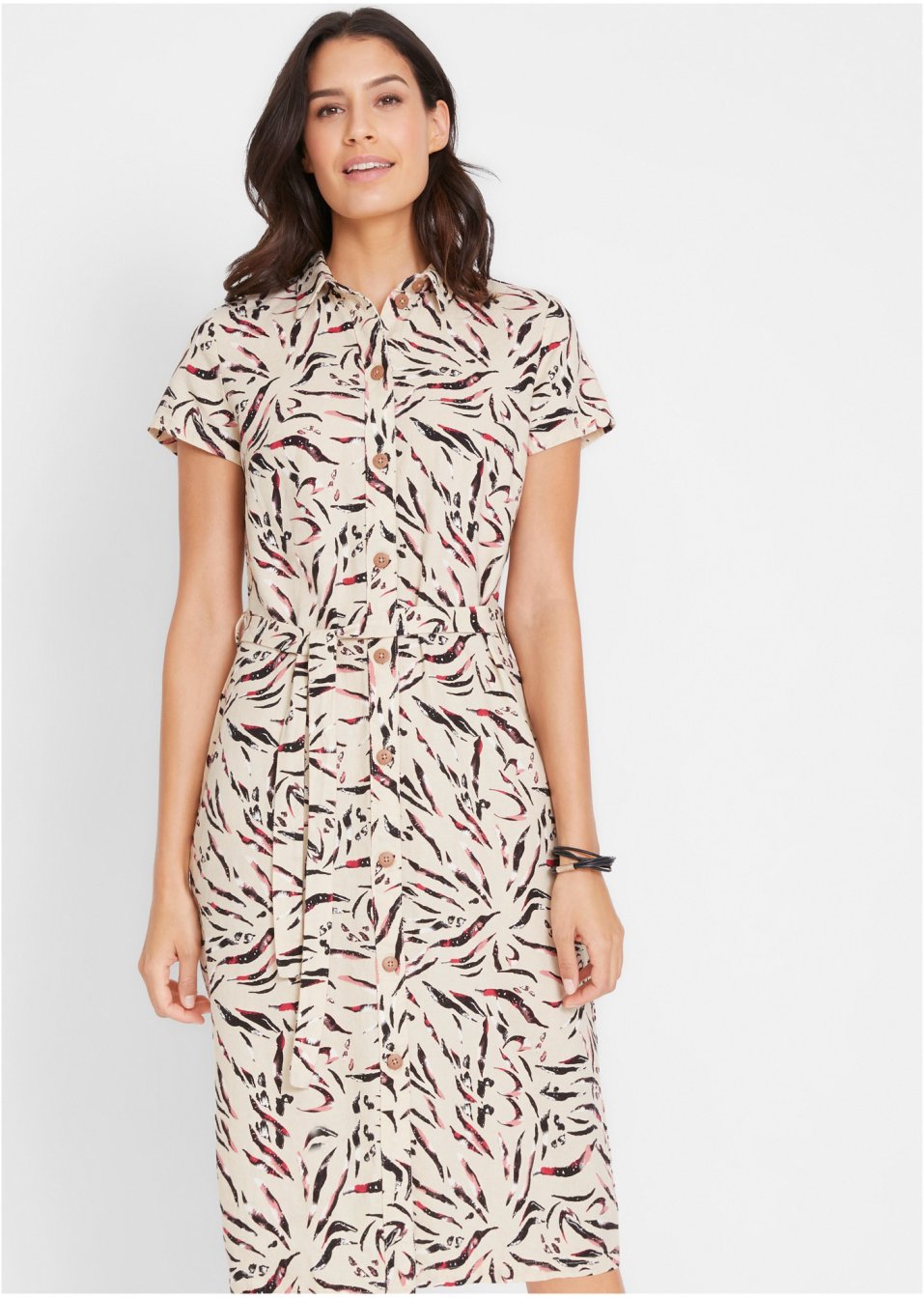 Robe imprimée en lin majoritaire