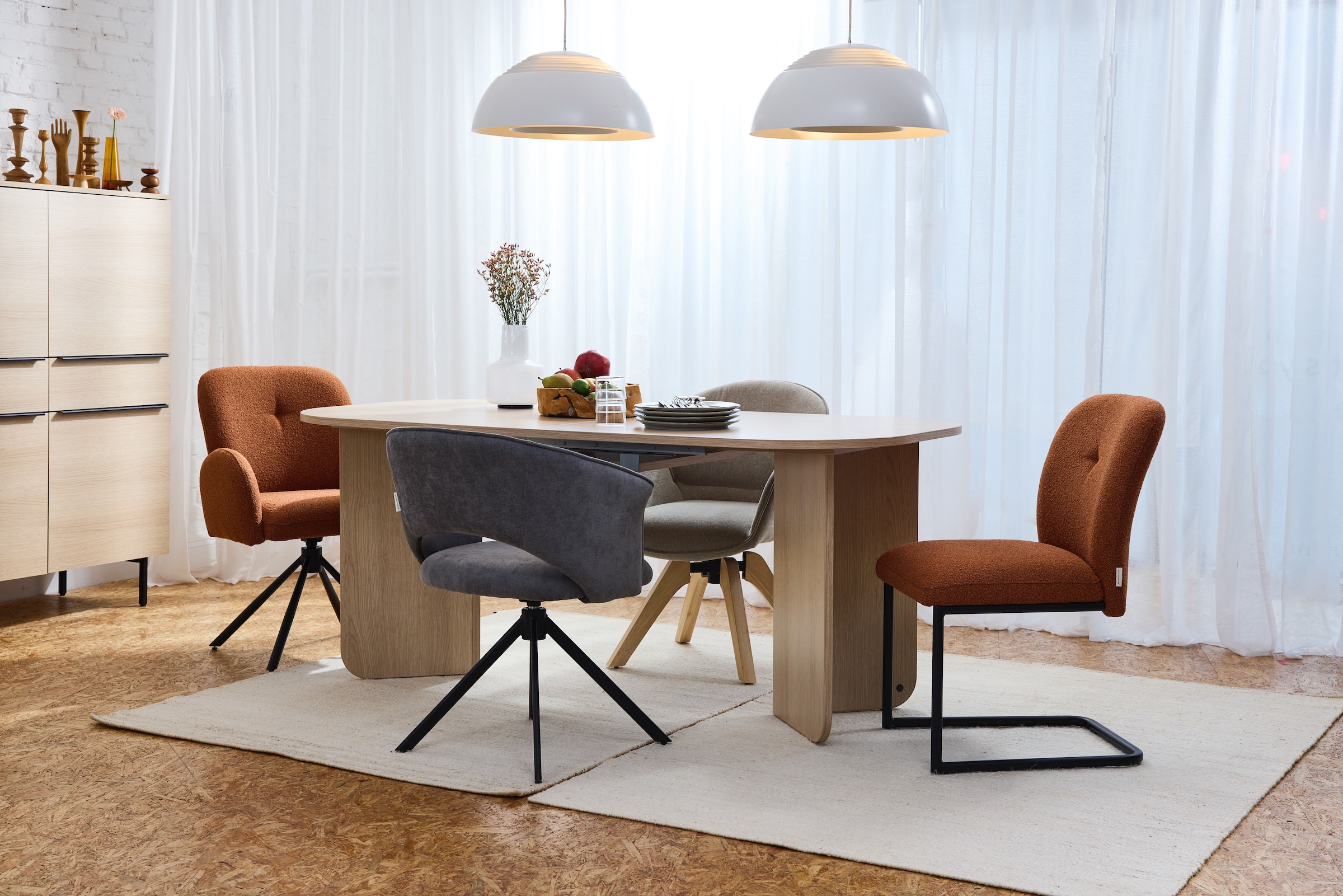 TOM TAILOR HOME Freischwinger »PEBBLE CHAIR« (Set) 2 Stk.Esszimmerstuhl, Freischwinger, 140 kg belastbar, Rundrohrgestell