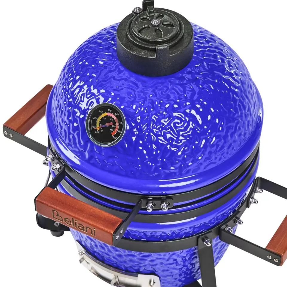 KAMADO - Mini houtskoolgrill - Blauw - Keramiek