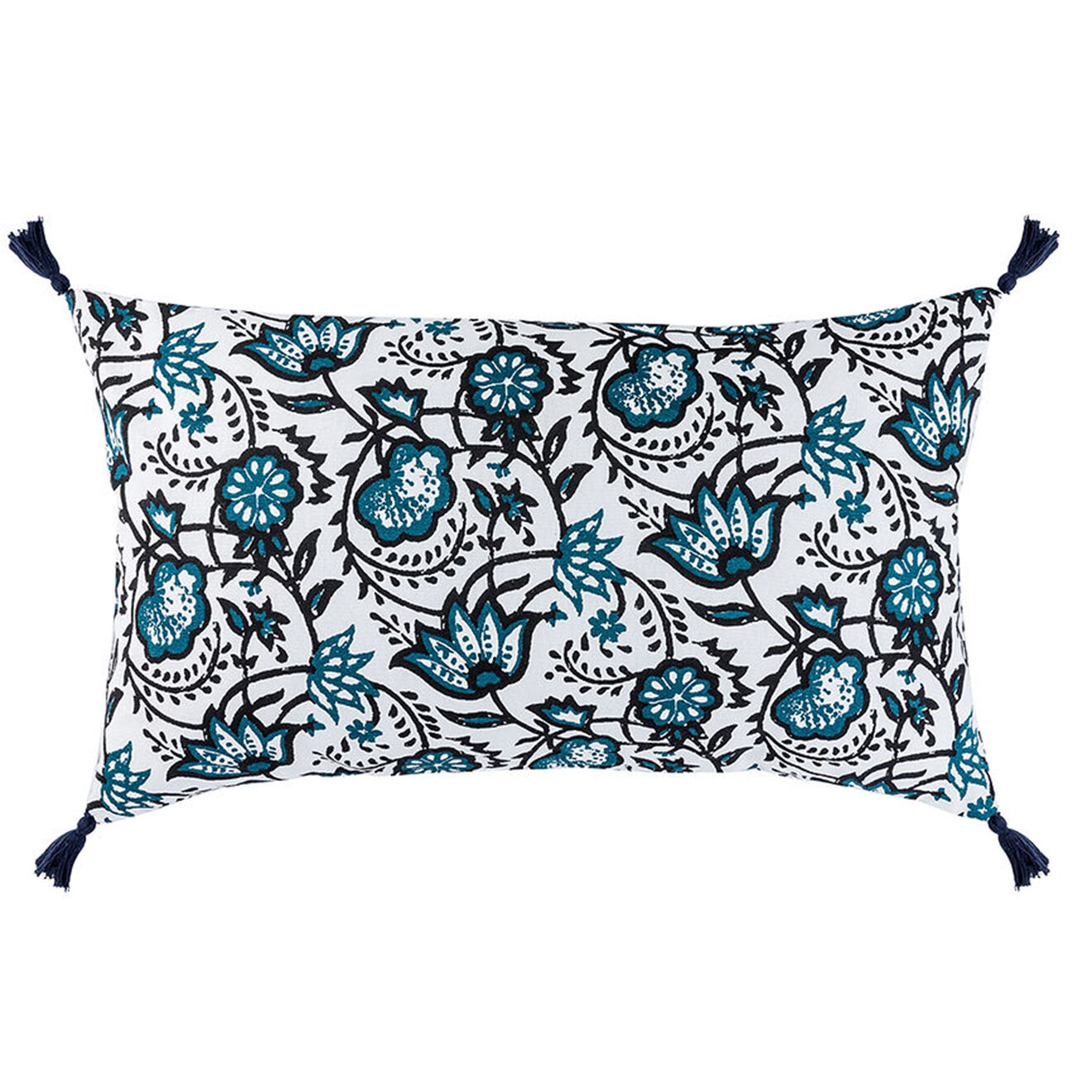 Febronie Housse de coussin Carma bleu peacock
