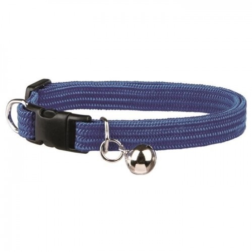 Coleira Trixie Azul Elástica de Nylon para Gatos