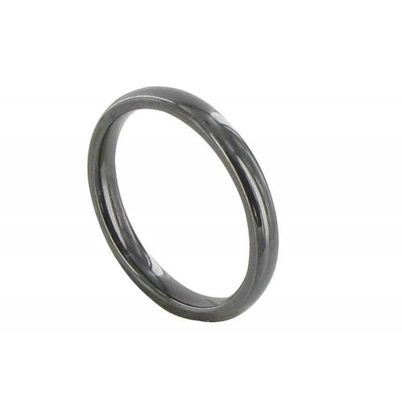 Bague Anneau de Céramique Noire - 3mm