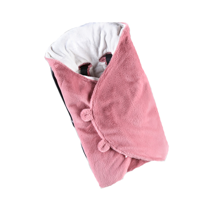 Couverture de promenade en fausse fourrure - Rose