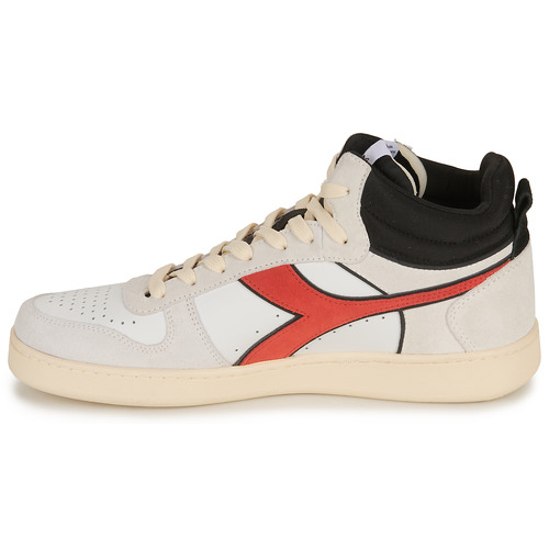 Diadora - MAGIC BASKET DEMI CUT SUEDE LEATHER - Blanc / Rouge / Noir