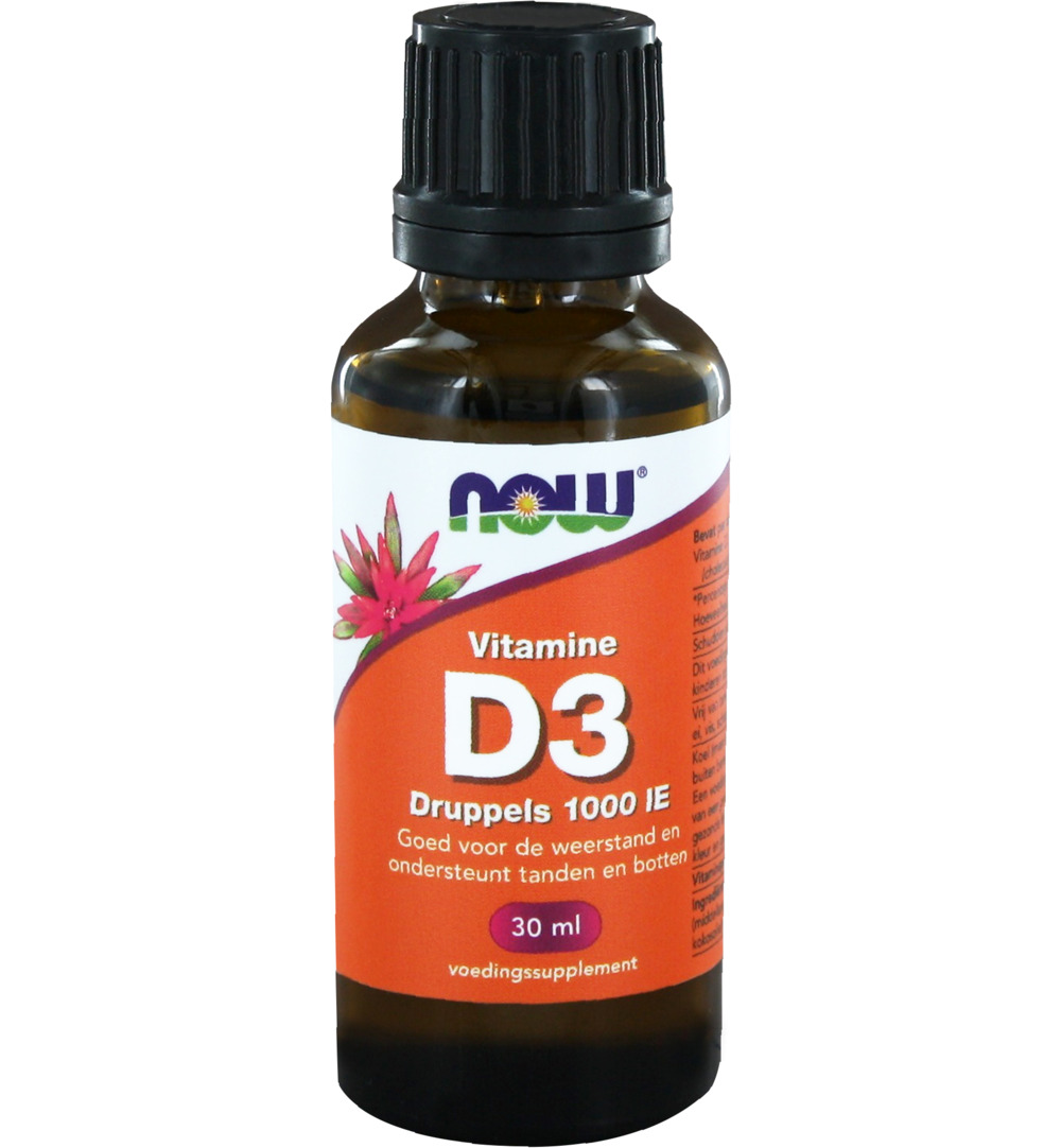 Now Vitamine D3 druppels 1000IE (30 ml)