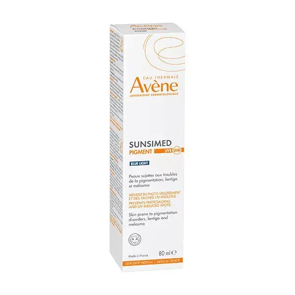 Protetor solar Avene Sunsimed com pigmento UVB UVA Luz Azul DM 80ml