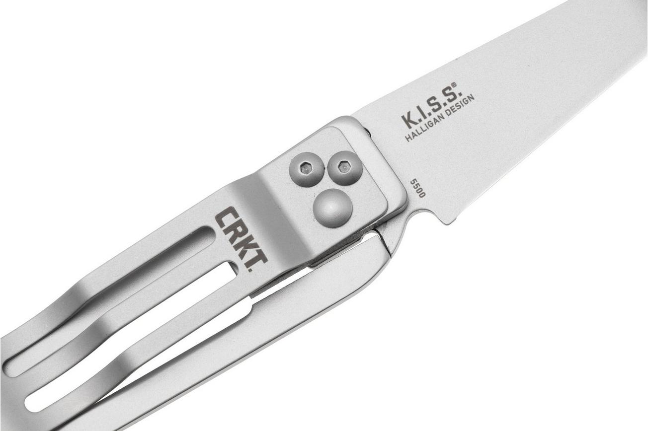 CRKT K.I.S.S. 5500, Bead Blasted 420J2, Stainless Steel zakmes, Ed Halligan design