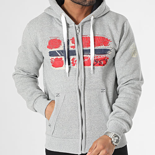 Sweat Zippé Gris Chiné
