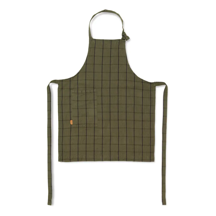 Ferm Living Tablier Hale en lin | Vert kaki