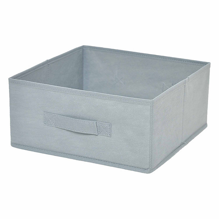 Boîte de rangement rectangulaire en textile Mixxit coloris gris clair