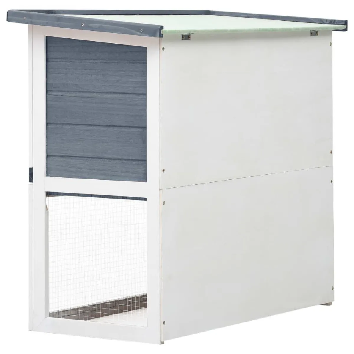 Helloshop26 Clapier extérieur 1 porte 90 x 45 x 80 cm Gris