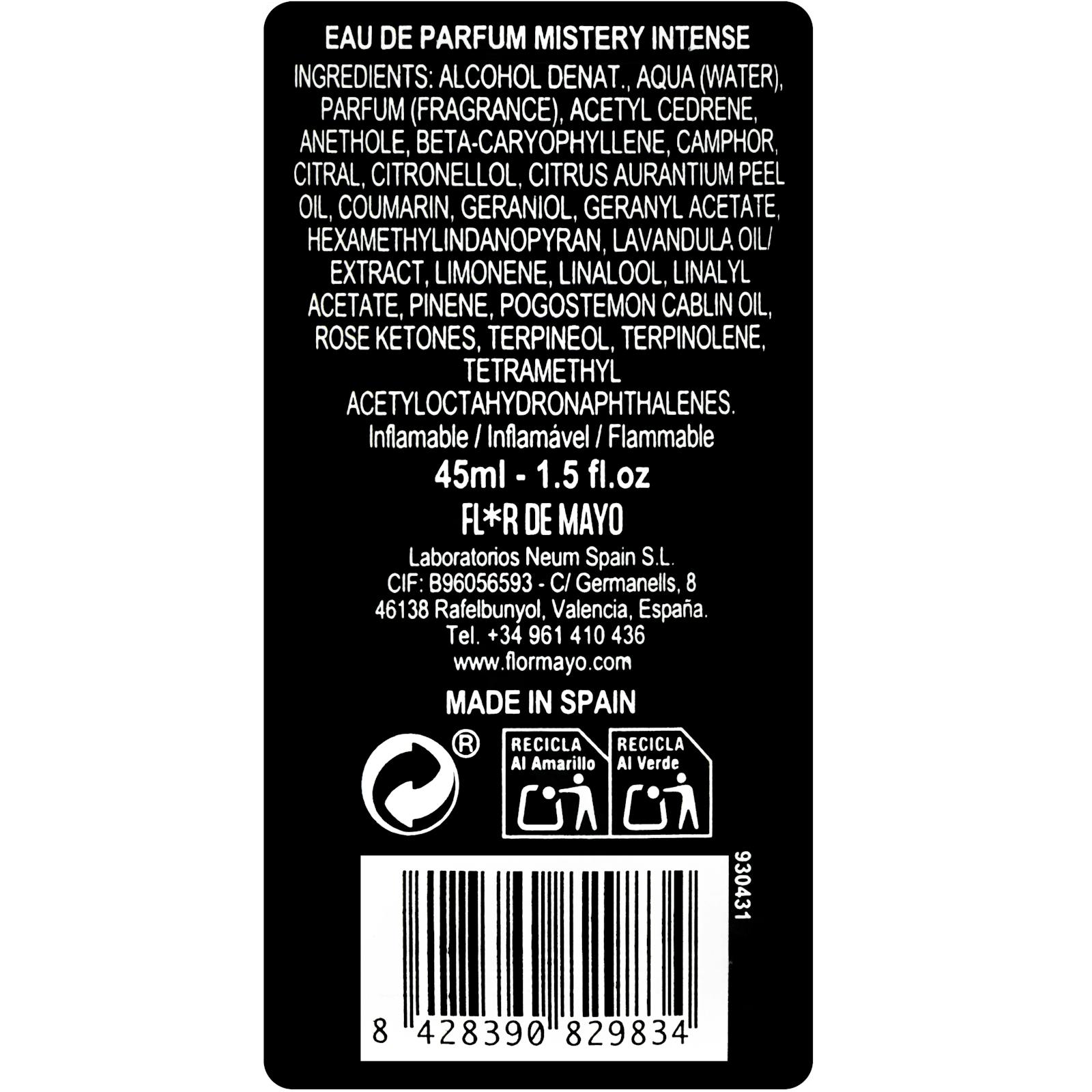 Mini Eau de Parfum pour Homme Flor de Mayo Mistery Intense