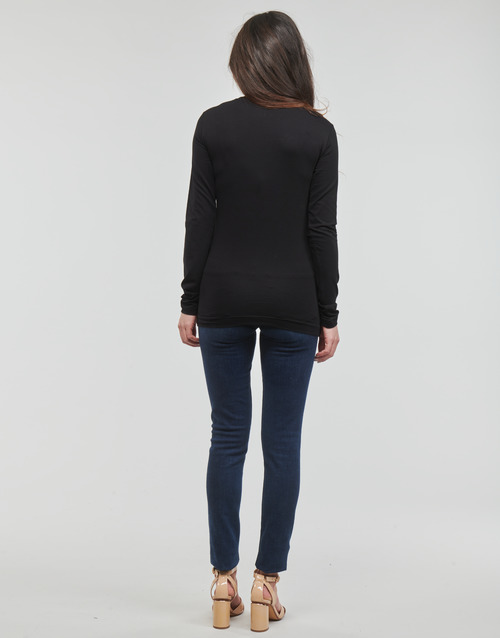 Guess - LS SN TRIANGLE FLOWERS TEE - Noir