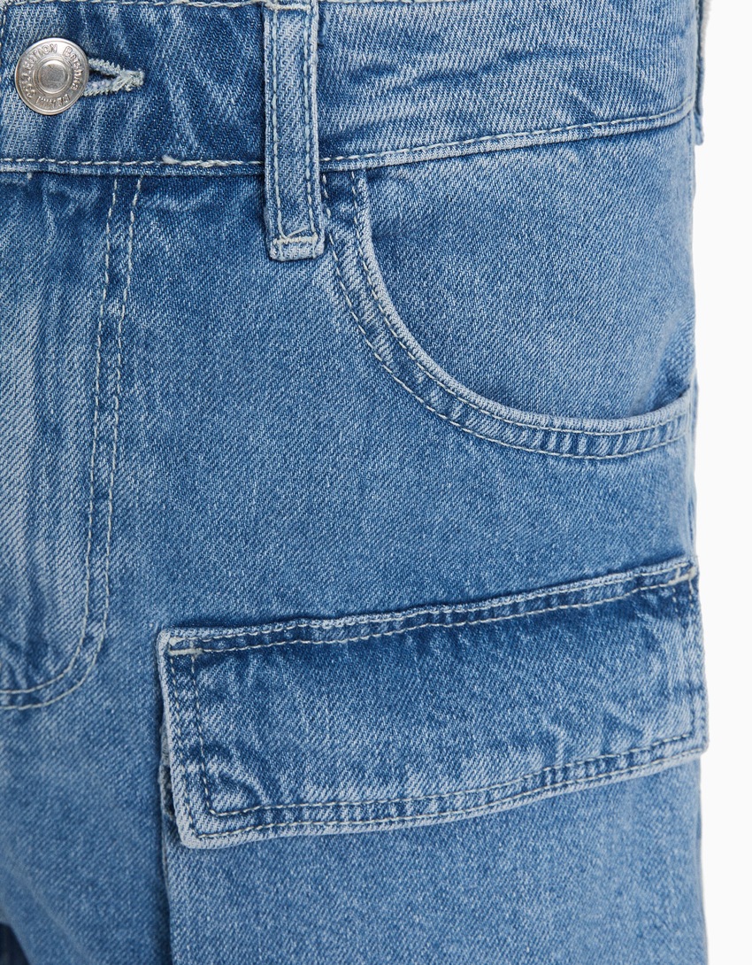 bermudas cargo de jeans