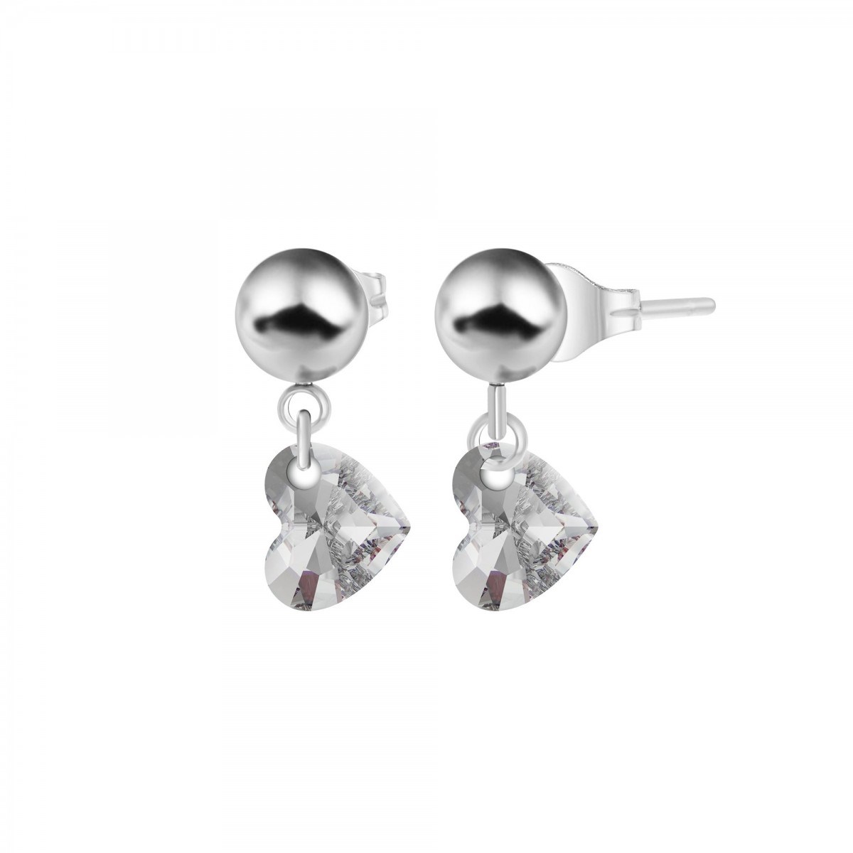 Boucles d'oreilles coeurs SC Crystal ornées de Cristaux scintillants
