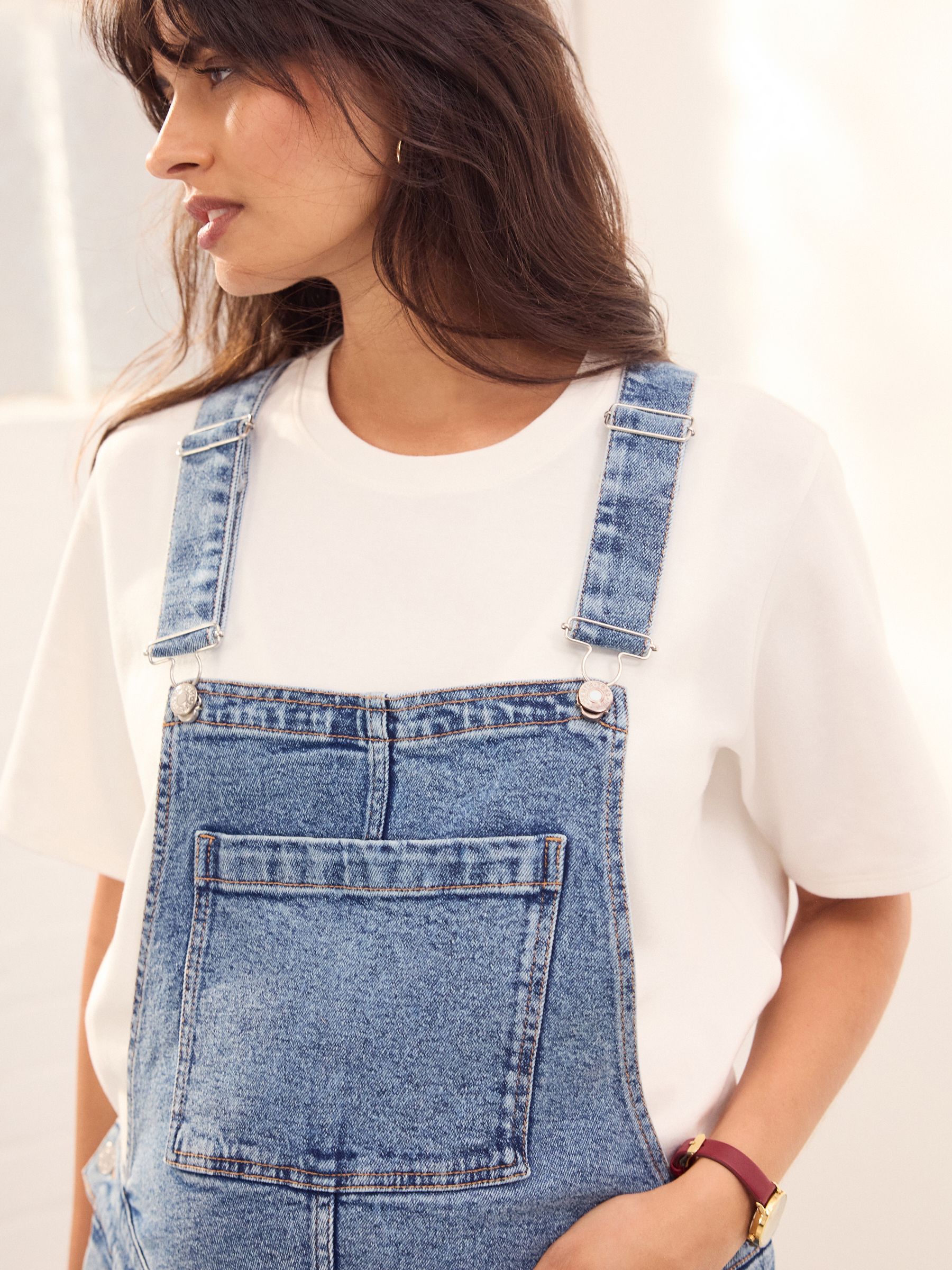 Donkerblauw - Maternity Denim Dungaree