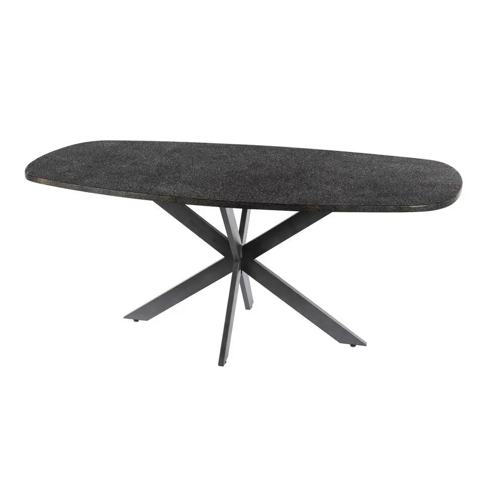 Eettafel Grijs Staal - 215x105x77cm - Metallic