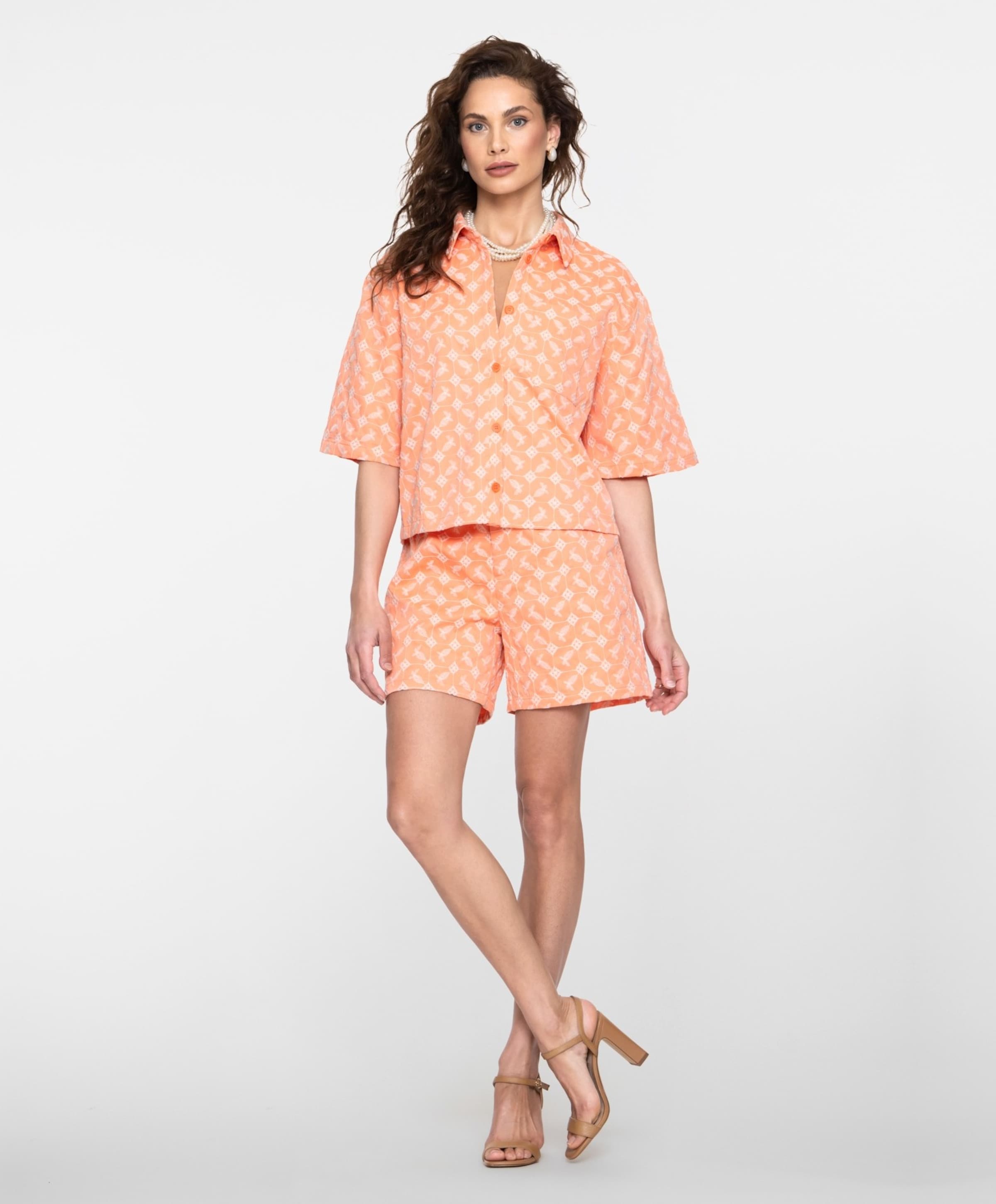 Geisha Dames blouse oranje