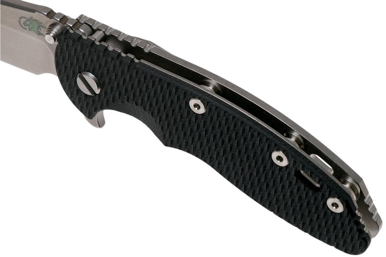 Rick Hinderer XM18 3,5” Spearpoint CPM 20CV Stonewash, Black G10, zakmes