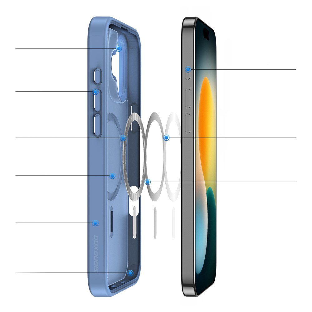 iPhone 17 MagSafe Hybrid Hardcase Hülle mit TPU Bumper - Blau