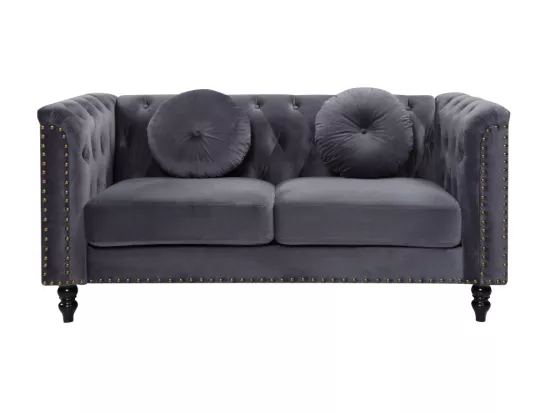 Canapé 2 places en velours TURNER - Anthracite