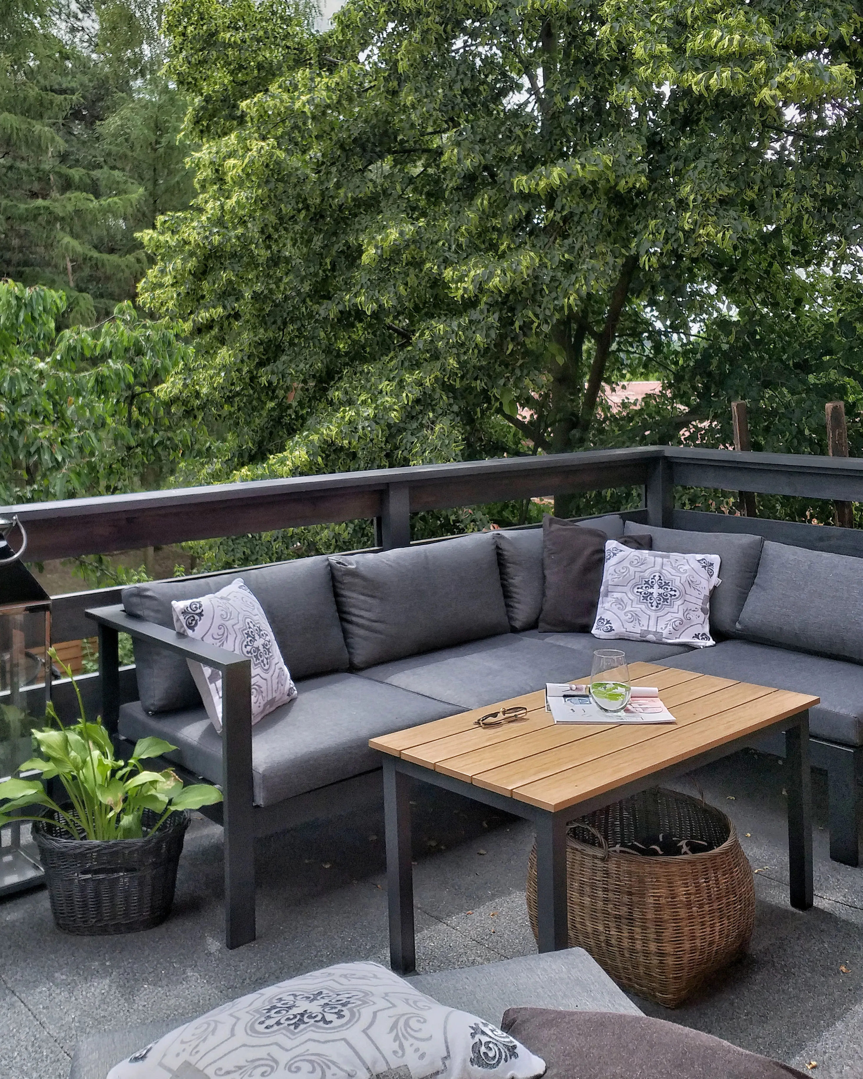 Tuin hoekloungeset met tafel 5-zits MESSINA linkszijdig Metaal Zwart