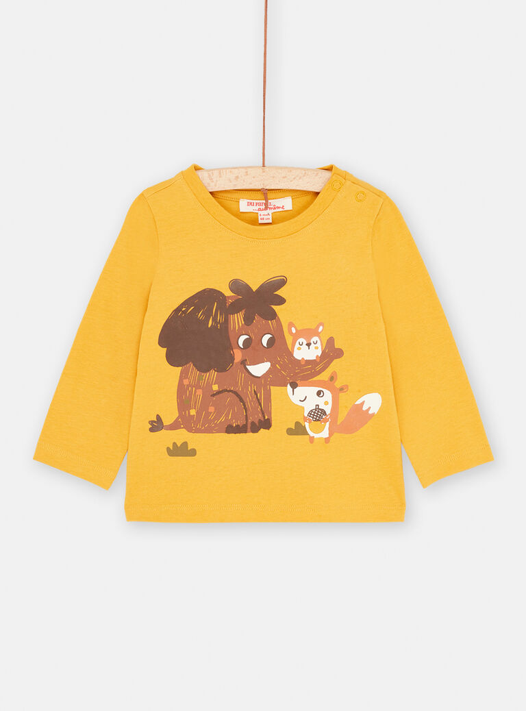 T-shirt jaune à motif animaux