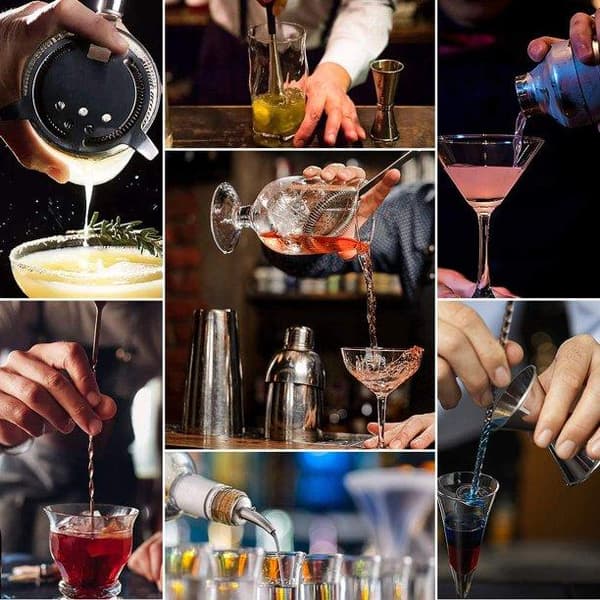 10-Deler Bartender Kit med Shaker & Tilbehør - Barset Cocktail