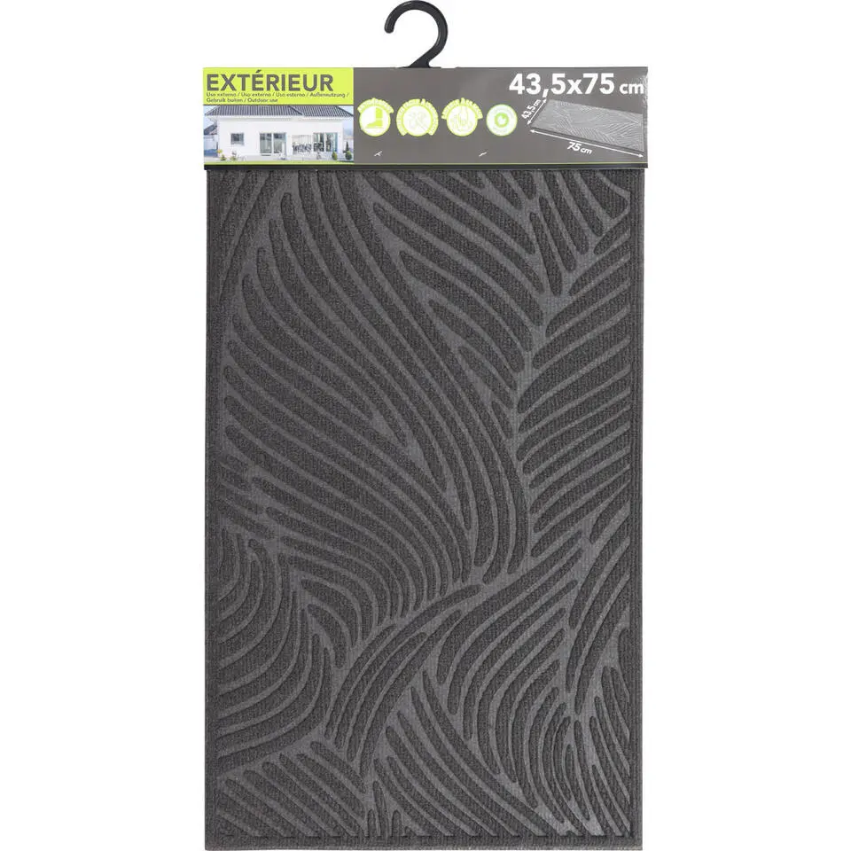 Luance Deurmat - donkergrijs - rubber - rechthoek - 75 x 44 cm